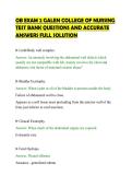 OB EXAM 2 GALEN COLLEGE OF NURSING&NewLine;TEST BANK QUESTIONS AND ACCURATE&NewLine;ANSWERS FULL SOLUTION&NewLine;