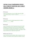 OB FINAL EXAM COMPREHENSIVE REVIEW&NewLine;2026 COMPLETE QUESTIONS AND CORRECT&NewLine;ANSWERS GRADED A&plus;