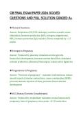OB FINAL EXAM PAPER 2026 SOLVED&NewLine;QUESTIONS AND FULL SOLUTION GRADED A&plus;
