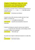 Chapter 6-Healthcare Data Life Cycle Governance and Stewardship Exam Questions & Answers &lpar;Grade A&plus;&rpar;&period;docx&NewLine;&NewLine;