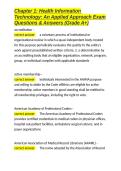 Chapter 1 Health Information Technology An Applied Approach Exam Questions & Answers &lpar;Grade A&plus;&rpar;&period;docx&NewLine;&NewLine;
