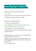 OB FINAL HESI UPDATED ACTUAL&NewLine;QUESTIONS AND VERIFIED ANSWERS&NewLine;