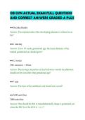 OB GYN ACTUAL EXAM FULL QUESTIONS&NewLine;AND CORRECT ANSWERS GRADED A PLUS&NewLine;