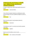 HI 620 Security and Privacy in Health Care- Midterm Exam Questions & Answers &lpar;Grade A&plus;&rpar;&period;docx&NewLine;&NewLine;