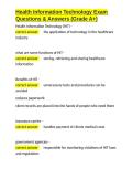 Health Information Technology Exam Questions & Answers &lpar;Grade A&plus;&rpar;&period;docx&NewLine;&NewLine;