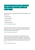 OB GYN UPDATED ACTUAL QUESTIONS&NewLine;AND CORRECT ANSWERS COMPLETE&NewLine;STUDY GUIDE&NewLine;