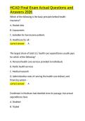 HCAD Final Exam Actual Questions and Answers 2026&period;docx&NewLine;&NewLine;