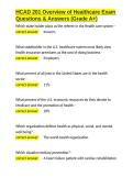 HCAD 201 Overview of Healthcare Exam Questions & Answers &lpar;Grade A&plus;&rpar;&period;docx&NewLine;&NewLine;
