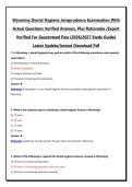 Wyoming Dental Hygiene Jurisprudence Examination With Actual Questions Verified Answers&comma; Plus Rationales &sol;Expert Verified For Guaranteed Pass &lpar;2026&sol;2027 Study Guide&rpar; Latest Update&sol;Instant Download Pdf