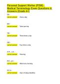 Personal Support Worker &lpar;PSW&rpar; - Medical Terminology Exam Questions & Answers &lpar;Grade A&plus;&rpar;&period;docx&NewLine;&NewLine;