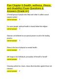 Psw Chapter 6 &lpar;health&comma; wellness&comma; illness&comma; and disability&rpar; Exam Questions & Answers &lpar;Grade A&plus;&rpar;&period;docx&NewLine;&NewLine;