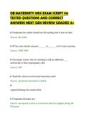 OB MATERNITY HESI EXAM SCRIPT 110&NewLine;TESTED QUESTIONS AND CORRECT&NewLine;ANSWERS NEXT GEN REVIEW GRADED A&plus;