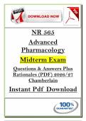 NR 565 Midterm Exam &lpar;PDF&rpar; &vert; &lpar;2026&sol;27&rpar; Advanced Pharmacology Q&A Plus Rationales &vert; Instant Pdf Download