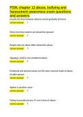 PSW&comma; chapter 12 abuse&comma; bullying and harassment awareness exam questions and answers&period;docx&NewLine;&NewLine;