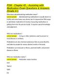 PSW - Chapter 43 &comma;- Assisting with Medication Exam Questions & Answers &lpar;Grade A&plus;&rpar;&period;docx&NewLine;&NewLine;