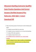 Wisconsin Dwelling Contractor Qualifier &NewLine;Exam Practice Questions And Correct &NewLine;Answers &lpar;Verified Answers&rpar; Plus &NewLine;Rationales 2026 Q&A &vert; Instant &NewLine;Download Pdf 