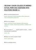 OB EXAM 1 GALEN COLLEGE OF NURSING&NewLine;ACTUAL PAPER 2026 QUESTIONS WITH&NewLine;SOLUTIONS GRADED A&plus;&NewLine;