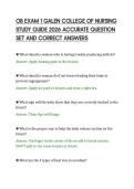 OB EXAM 1 GALEN COLLEGE OF NURSING&NewLine;STUDY GUIDE 2026 ACCURATE QUESTION&NewLine;SET AND CORRECT ANSWERS