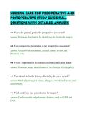 NURSING CARE FOR PREOPERATIVE AND&NewLine;POSTOPERATIVE STUDY GUIDE FULL&NewLine;QUESTIONS WITH DETAILED ANSWERS&NewLine;