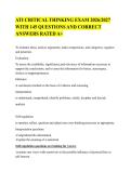 ATI Critical Thinking Exam 2026&sol;2027&colon; 145 Questions & Correct Answers Rated A&plus; &vert; Ultimate Study Guide