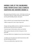 NURSING CARE OF THE CHILDBEARING&NewLine;FAMILY REVIEW EXAM 5 2026 COMPLETE&NewLine;QUESTIONS AND ANSWERS GRADED A&plus;&NewLine;