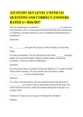 ATI STUDY SET LEVEL 3&colon; 134 Questions & Correct Answers Rated A&plus; &vert; 2026&sol;2027 Exam Prep