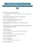 OBT3 ACTUAL EXAM PAPER 2026&NewLine;QUESTIONS WITH ANSWERS GRADED&NewLine;A&plus;&NewLine;