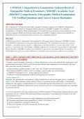 COMSAE Comprehensive Examination National Board of&NewLine;Osteopathic Medical Examiners &lpar;NBOME&rpar; Academic Year&NewLine;2026&sol;2027 Comprehensive Osteopathic Medical Examination&NewLine;176 Verified Questions and Correct Answer Rationales