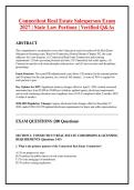 Connecticut Real Estate Salesperson Exam &NewLine;2027 &vert; State Law Portions &vert; Verified Q&As 