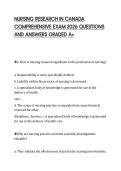NURSING RESEARCH IN CANADA&NewLine;COMPREHENSIVE EXAM 2026 QUESTIONS&NewLine;AND ANSWERS GRADED A