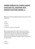 NURSING RESEARCH IN CANADA MASTER&NewLine;EXAM 2026 FULL QUESTIONS WITH&NewLine;DETAILED SOLUTIONS GRADED A&plus;&NewLine;