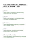 NUSC 1165 EXAM 1 2026 FINAL PAPER SOLVED&NewLine;QUESTIONS ANSWER KEY APLUS&NewLine;
