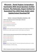 Wisconsin - Dental Hygiene Jurisprudence Examination With Actual Questions Verified Answers&comma; Plus Rationales &sol;Expert Verified For Guaranteed Pass &lpar;2026 Study Guide&rpar; Latest Update&sol;Instant Download Pdf