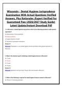 Wisconsin - Dental Hygiene Jurisprudence Examination With Actual Questions Verified Answers &vert; Complete Package Bundle