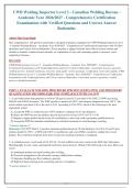 CWB Welding Inspector Level 3 - Canadian Welding Bureau &NewLine;Academic Year 2026&sol;2027 - Comprehensive Certification&NewLine;Examination with Verified Questions and Correct Answer&NewLine;Rationales