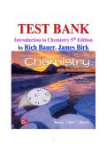 Test Bank for Introduction to Chemistry 5th Edition  by Rich Bauer&comma; James Birk  ISBN 978-1259911149