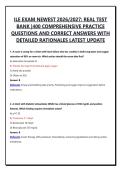 ILE EXAM NEWEST 2026&sol;2027&colon; REAL TEST BANK &vert;400 COMPREHENSIVE PRACTICE QUESTIONS AND CORRECT ANSWERS WITH DETAILED RATIONALES LATEST UPDATE
