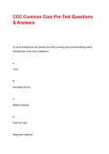 CCC Common Core Pre-Test &vert; Study Guide&comma; Practice Questions&comma; Answers & Exam Review 2026&sol;2027