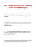 CCC Common Core Module 1&colon; The Army Leader Requirements Model &vert; Study Guide&comma; Practice Questions&comma; Answers & Exam Review 2026&sol;2027