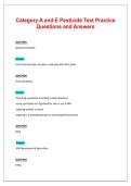Category A & E Pesticide Test &vert; Practice Questions&comma; Answers&comma; Study Guide & Exam Review 2026&sol;2027