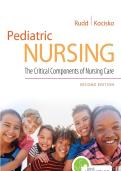TEST BANK FOR Pediatric Nursing&colon; The Critical Components of Nursing Care 2nd edition by Kathryn Rudd & Diane Kocisko ISBN&colon;978-0803666535 NEW COMPLETE GUIDE WITH RATIONALES 100&percnt; VERIFIED A&plus; GRADE ASSURED&excl;&excl;&excl;&excl;&excl;NEW LATEST UPDATE&excl;&excl;&excl;