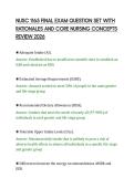 NUSC 1165 FINAL EXAM QUESTION SET WITH&NewLine;RATIONALES AND CORE NURSING CONCEPTS&NewLine;REVIEW 2026