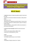 NR 547 Week 3 Differential Diagnosis in Psychiatric-Mental Health &NewLine;across the Lifespan Practicum - Chamberlain 