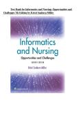 Test Bank for Informatics and Nursing 7th Edition by Kristi Sanborn Miller