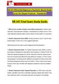 NR 547 Final Exam Study Guide Differential Diagnosis in Psychiatric-Mental Health across the Lifespan Practicum - Chamberlain  &NewLine;