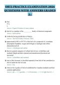 OBT3 PRACTICE EXAMINATION 2026&NewLine;QUESTIONS WITH ANSWERS GRADED&NewLine;A&plus;&NewLine;