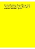 Criminal Evidence Exam 1 Study Guide &ndash; Practice Questions&comma; Key Concepts & Answers 2026&sol;2027 Update