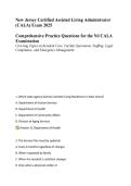 New Jersey Certified Assisted Living Administrator &lpar;CALA&rpar; Exam&vert; Complete Practice Guide with Verified Answers