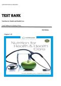 TEST BANK  Nutrition for Health and Health Care  Linda DeBruyne & Kathryn Pinna  Chapter 1-23  8th Edition