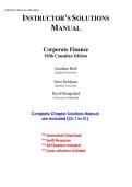INSTRUCTOR&rsquo;S SOLUTIONS  MANUAL  Corporate Finance  Fifth Canadian Edition  Jonathan Berk